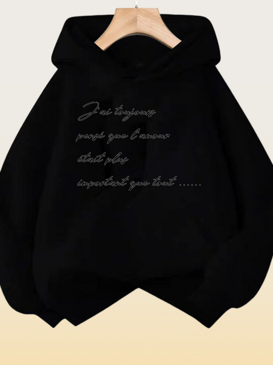 Women's Graphic Hoodie Just Imagine Many Important Things Written Quote Hoodie