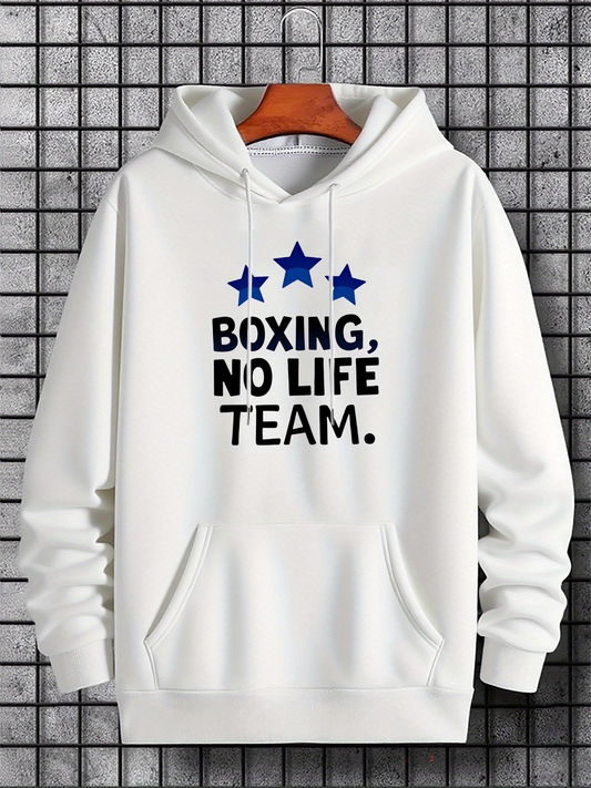 Men's Graphic Hoodie Boxing No Life Team Blue Stars Graphic Hoodie