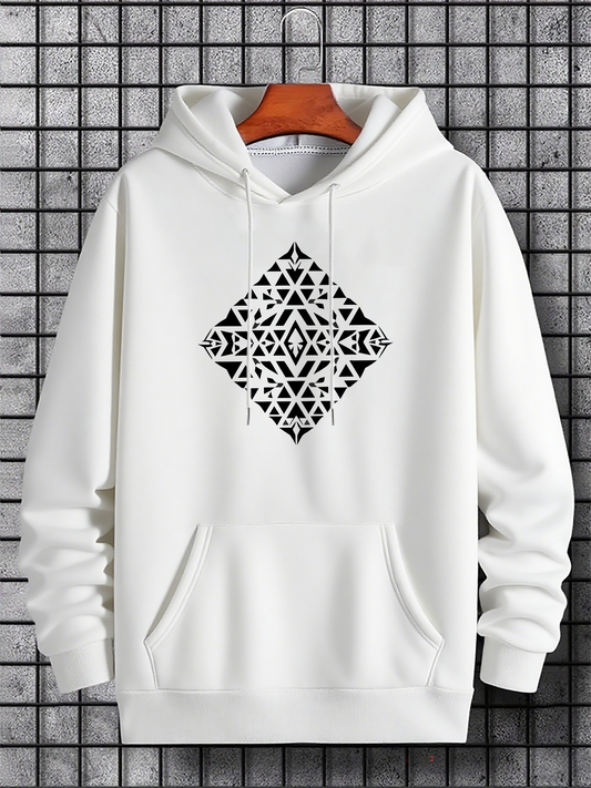 Men's Graphic Hoodie Abstract Ethnic Style Pattern In Geometric Diamond Shape Hoodie