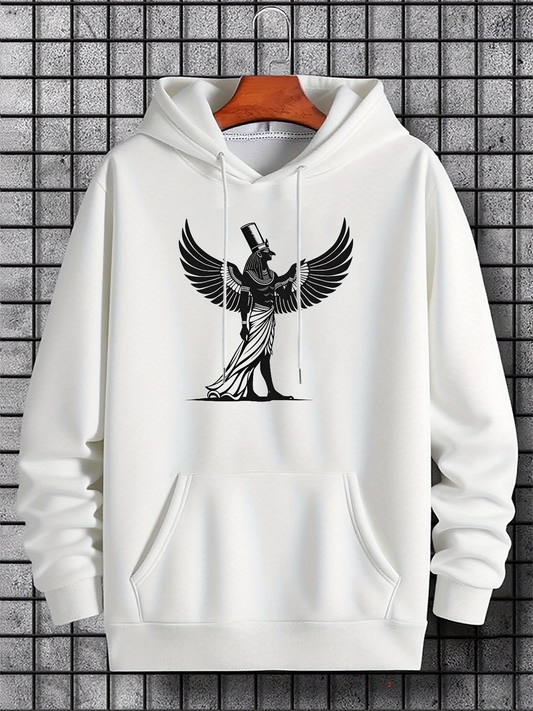 Men's Graphic Hoodie Elegant Figure With Outstretched Wings And Flowing Robe Angel