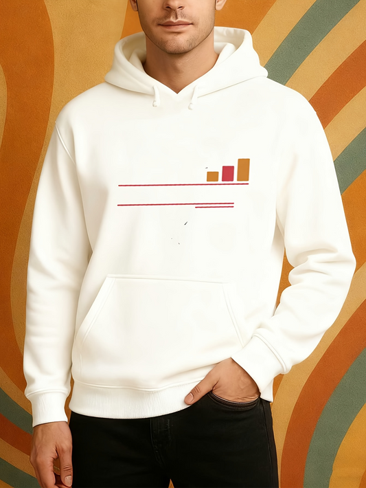 Men's Graphic Hoodie Geometric Color Bars And Lines On Modern Minimal Hoodie