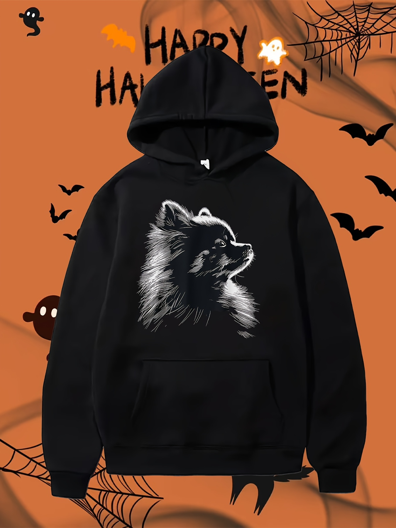 Men's Graphic Hoodie Shining Light Soft Fur And Gentle Expression Dog