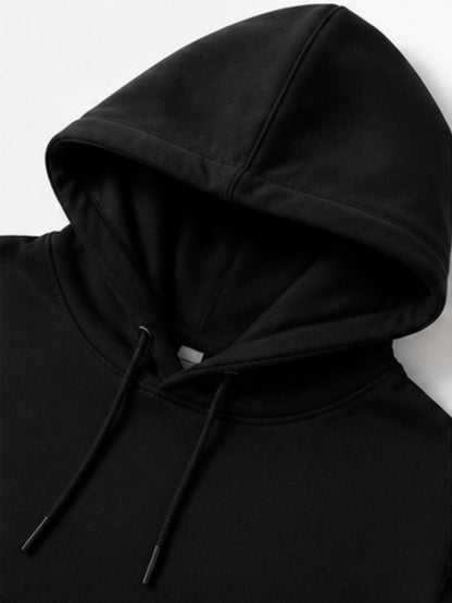 Women's Graphic Hoodie Do What Makes You Happy Minimalist White Letters On Cozy Black Hoodie